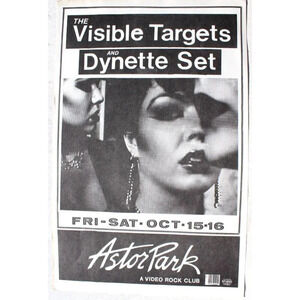 Vtg Orig 1982 The Visible Targets & Dynette Set Band Promo Concert POSTER Flyer
